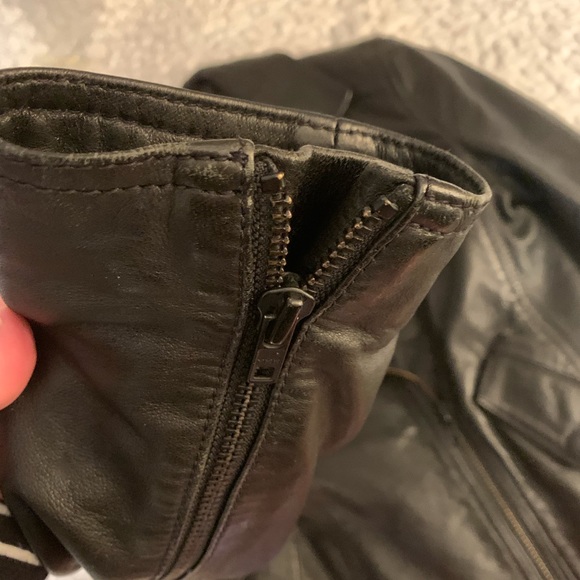 Madewell perfect leather Moto jacket true black, size XS - Picture 14 of 15